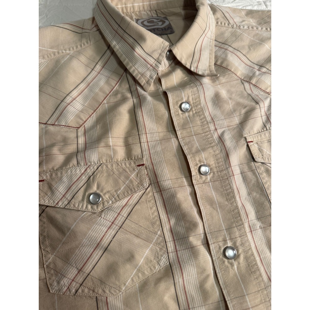 GOTCHA Men's Plaid Western Y2K‎ Short Sleeve Button Up Shirt